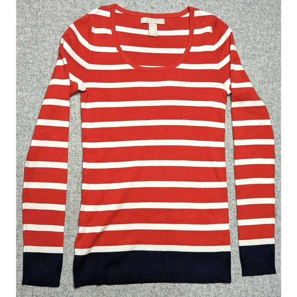 Banana Republic Women's Pullover Silk Blend Sweater Red White Black Size Small